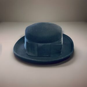 Vintage Arlin 100% Wool Bowler Hat Derby Hat Black Rolled Brim Grosgrain Ribbon